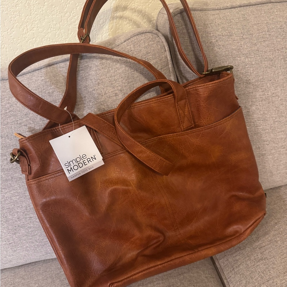 Simple Modern Harper Brown Tote Bag